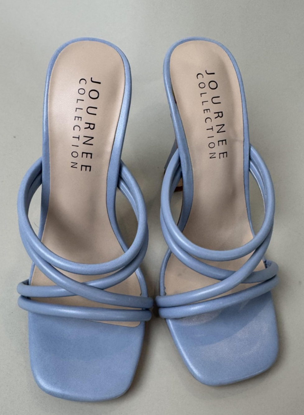 Journee Collection Louise Shoes Womens Size 7.5 Slip On Strappy Heels Sandals